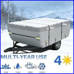 Pop Up Folding Camper Cover, Upgraded 8 Layers Top Fits 10 to 12 Fits 10-12FT