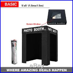 Pop Up Fortable BLACK PHOTO BOOTH Franchise Canopy Tent WithSides Party Wedding