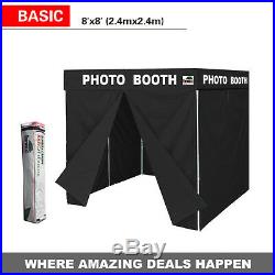 Pop Up Fortable BLACK PHOTO BOOTH Franchise Canopy Tent WithSides Party Wedding