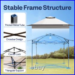 Pop Up Gazebo 10x10ft Outdoor Canopy Tent with Mosquito Netting & 2 Tiers Roof