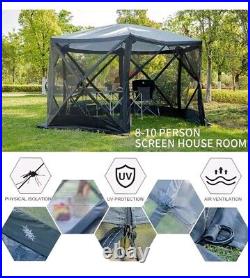 Pop Up Gazebo Screen House Tent for Camping 11.5 ft for 8-10 Person Instant