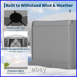 Pop Up Gazebo Tent 12X12 FT Patio Camping Canopy 6 Sided Sun Shelter
