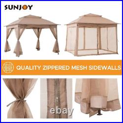 Pop-Up Instant Gazebo 10x10 ft Outdoor Portable Steel 2-Tier Top Canopy Tent