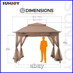 Pop-Up Instant Gazebo 10x10 ft Outdoor Portable Steel 2-Tier Top Canopy Tent