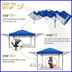 Pop up Canopy 10 x 17 Instant Tent Outdoor Adjustable Canopies One Handed Set Up