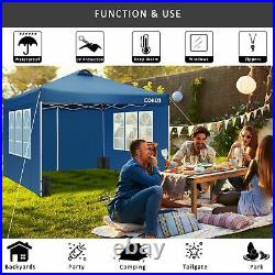 Pop-up Canopy 10'x10' Folding Waterproof Oxford Cloth Awning Tent + 4 Side Walls