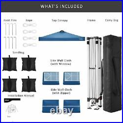 Pop-up Canopy 10'x10' Folding Waterproof Oxford Cloth Awning Tent + 4 Side Walls