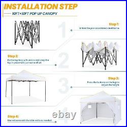 Pop up Canopy 10x10ft Heavy Duty Party Tent Outdoor Waterproof UV 50+ Gazebo
