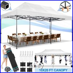 Pop up Canopy 10x20ft Heavy Duty Gazebo Instant Commercial Tent Frame Thickened