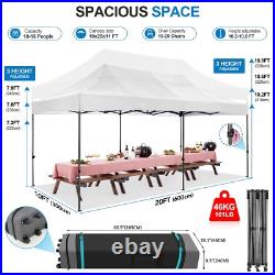 Pop up Canopy 10x20ft Heavy Duty Gazebo Instant Commercial Tent Frame Thickened