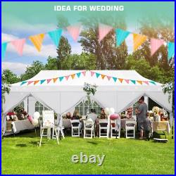 Pop up Canopy 10x30 Heavy Duty Commercial Tent with 8 Sidewalls Thickened Frame