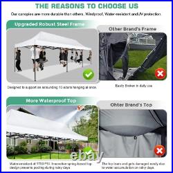 Pop up Canopy 10x30 Heavy Duty Commercial Tent with 8 Sidewalls Thickened Frame