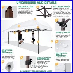 Pop up Canopy 10x30 Heavy Duty Commercial Tent with 8 Sidewalls Thickened Frame