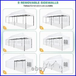 Pop up Canopy 10x30 Heavy Duty Commercial Tent with 8 Sidewalls Thickened Frame