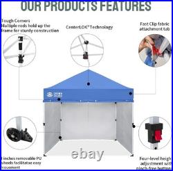 Pop up Canopy Tent, 8X8 Commercial Canopy Tent with 4 Sidewalls, 4 Wheels, 4 Up