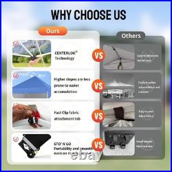 Pop up Canopy Tent, 8X8 Commercial Canopy Tent with 4 Sidewalls, 4 Wheels, 4 Up