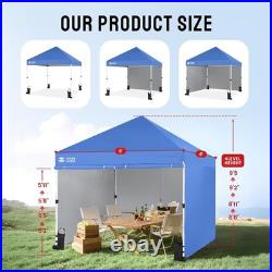 Pop up Canopy Tent, 8X8 Commercial Canopy Tent with 4 Sidewalls, 4 Wheels, 4 Up