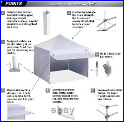 Pop up Canopy Tent with Awning and Sidewalls 10X10 Market -Series, White