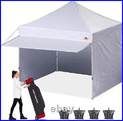 Pop up Canopy Tent with Awning and Sidewalls 10X10 Market -Series, White