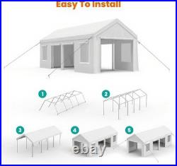 Portable Garage 13x25ft Heavy Duty Carport with Doors Windows for Car Truck Portable Garage 13x25ft Heavy Duty Carport with Doors Windows for Car Truck
