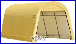 Portable Garage Car Canopy 10 ft. X 15 ft. X 8 ft. Polyethylene Sandstone Steel