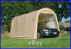 Portable Garage Car Canopy 10 ft. X 15 ft. X 8 ft. Polyethylene Sandstone Steel