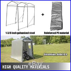 Portable Storage Shed Outdoor Carport Canopy Garage Shelter Steel Tent 6x8x7.8ft