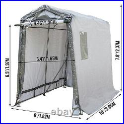 Portable Storage Shed, Portable Garage Shelter, 6x10x7.8 ft Storage Shelter, Grey