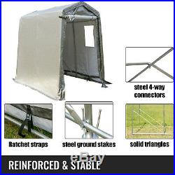 Portable Storage Shed, Portable Garage Shelter, 6x8x7.8 ft Storage Shelter, Grey