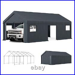 Portable Storage Shelter Garage Storage Shed 13x24x9.6ft & Zipper Door, Carport