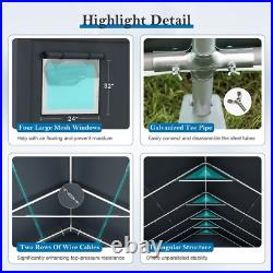 Portable Storage Shelter Garage Storage Shed 13x24x9.6ft & Zipper Door, Carport