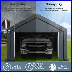 Portable Storage Shelter Garage Storage Shed 13x24x9.6ft & Zipper Door, Carport