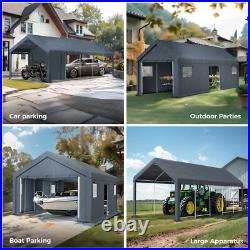 Portable Storage Shelter Garage Storage Shed 13x24x9.6ft & Zipper Door, Carport