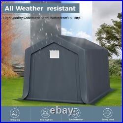 Portable Storage Shelter Garage Storage Shed 8x12x7.3ft & Zipper Door Heavy Duty