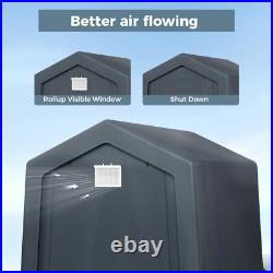 Portable Storage Shelter Garage Storage Shed 8x12x7.3ft & Zipper Door Heavy Duty