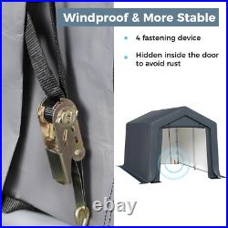 Portable Storage Shelter Garage Storage Shed 8x12x7.3ft & Zipper Door Heavy Duty