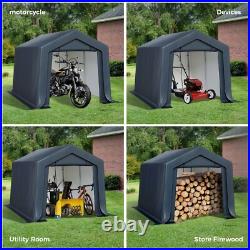 Portable Storage Shelter Garage Storage Shed 8x12x7.3ft & Zipper Door Heavy Duty