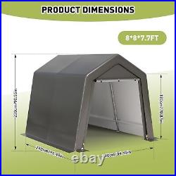 Portable Storage Shelter Garage Storage Shed 8x8x7 ft Carport Tent Waterproof