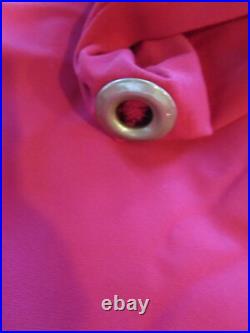 Pottery Barn Premuim umbrella canopy round 9 red stripe w gold grommets