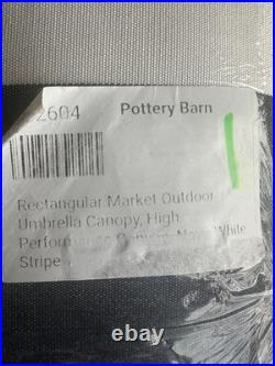 Pottery Barn Replacement Market Umbrella Canopy Rectangular Sunbrella NavyStripe