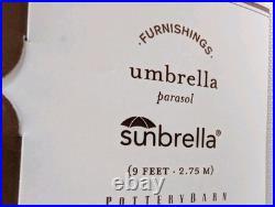 Pottery Barn Sunbrella Round Canopy- Navy/White Stripe- 9' 8 ribs- NEW