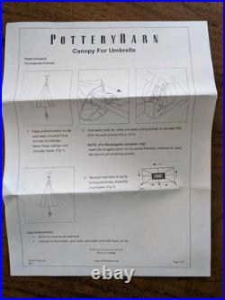 Pottery Barn Sunbrella Round Canopy- Navy/White Stripe- 9' 8 ribs- NEW