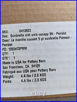 Pottery Barn Sunbrella Round Canopy- Peridot green 9' 8 ribs- NEW WithTAGS