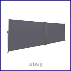 Premium Grey Roll-Up Side Awning, 276'' x 71'', -Resistant Waterproof Divider