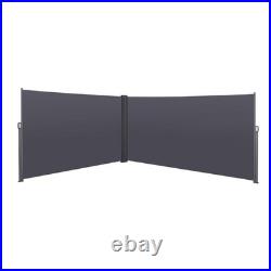 Premium Grey Roll-Up Side Awning, 276'' x 71'', -Resistant Waterproof Divider