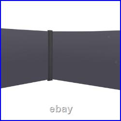 Premium Grey Roll-Up Side Awning, 276'' x 71'', -Resistant Waterproof Divider