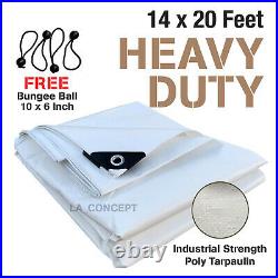 Premium Heavy Duty Canopy Tarp Poly Tarpaulin Reinforced Tent Car Boat 14 x 20