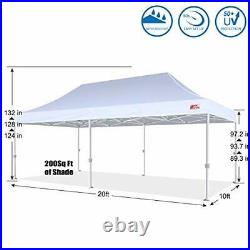 Premium Heavy Duty Pop Up Commercial Instant Canopy Tent (White) 10x20 white