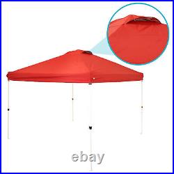 Premium Pop-Up Canopy with Rolling Bag 10 ft x 10 ft Red by Sunnydaze