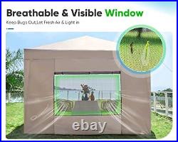 Privacy 8'x8' Pop up Canopy Tent Enclosed Instant Gazebo Shelter with Sidewal